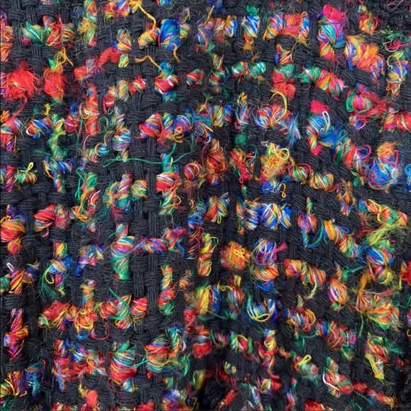 🆕NWT rare Handmade Rainbow Frayed Tweed Jacket - Picture 8 of 8